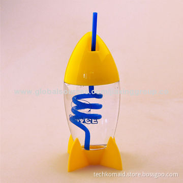 Plastic Rocket-shaped Cup with Straw, Hot Selling, BPA-free, Any Colors, Food-grade, Walmart FactoryNew